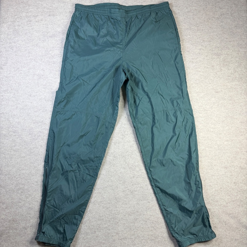Nike Mens Vintage Windbreaker Track Pants Teal Green Nylon Size M Zipper Ankle
